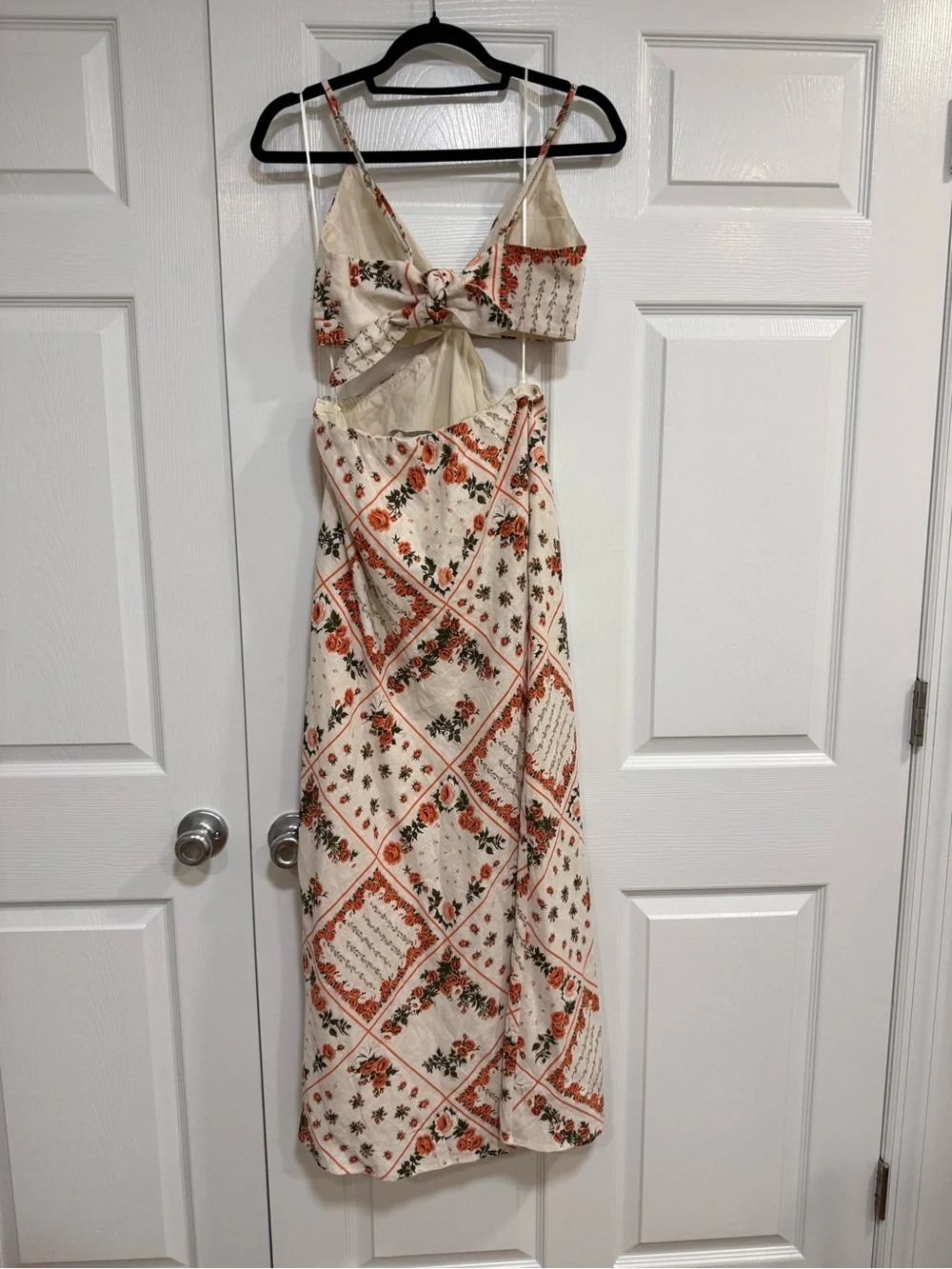 Abercrombie & Fitch Cream Maxi Dress with Orange Floral Motif